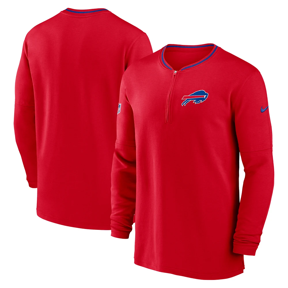 Men's Nike Red Buffalo Bills Coach Half-Zip Sweatshirt