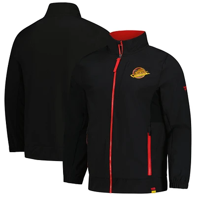 Men's Fanatics Black Vancouver Canucks Woven Rink Full-Zip Jacket
