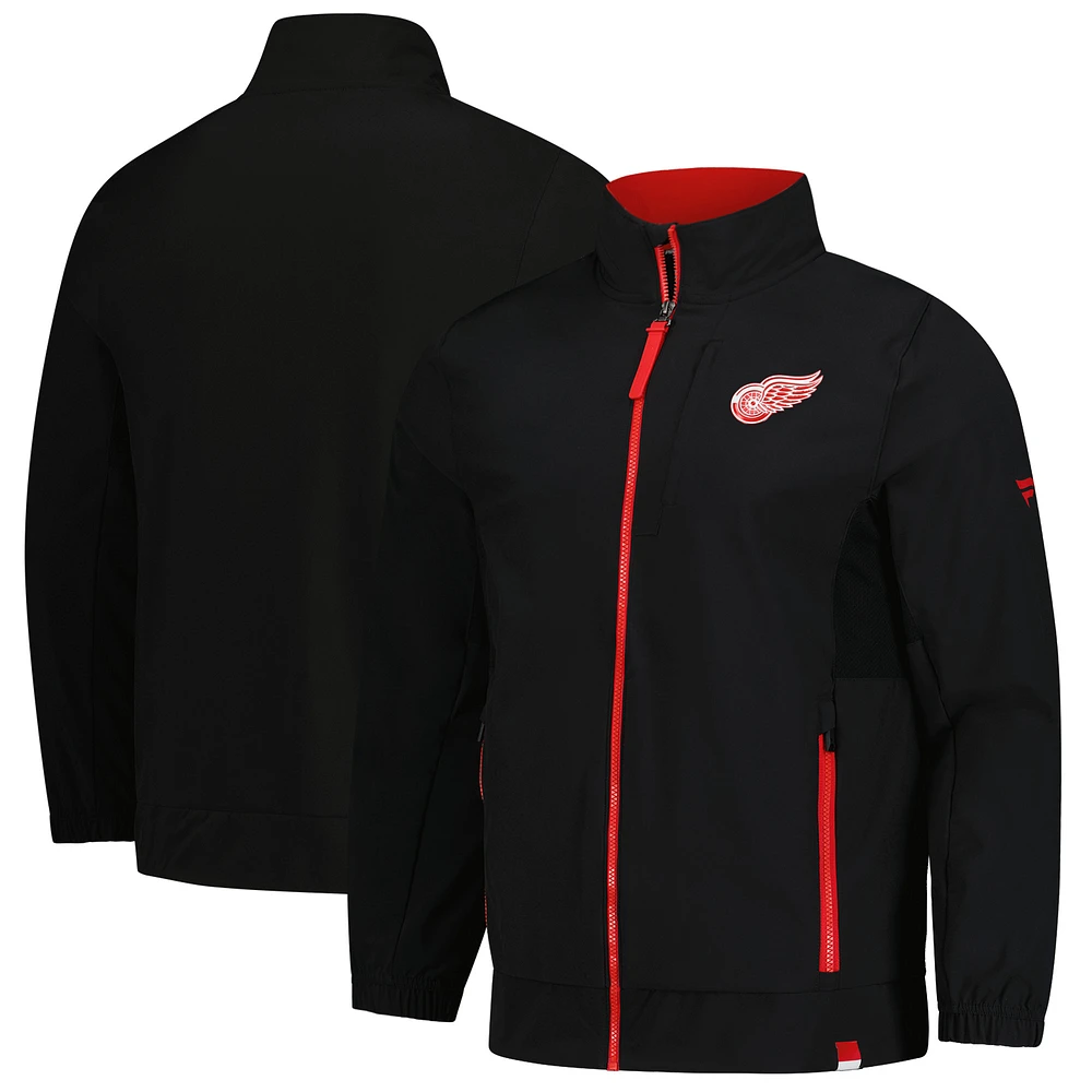 Men's Fanatics Black Detroit Red Wings Authentic Pro Rink Coaches Full-Zip Jacket