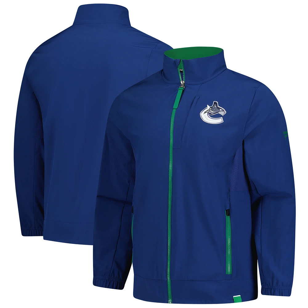 Men's Fanatics Blue Vancouver Canucks Authentic Pro Rink Coaches Full-Zip Jacket