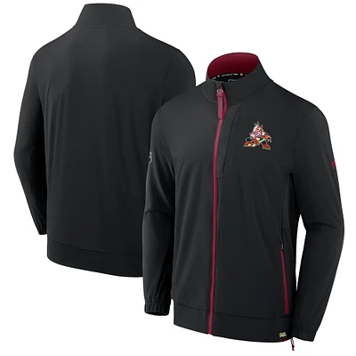 Men's Fanatics Black Arizona Coyotes Authentic Pro Rink Coaches Full-Zip Jacket
