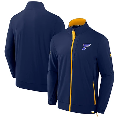 Men's Fanatics Blue St. Louis Blues Authentic Pro Rink Coaches Full-Zip Jacket