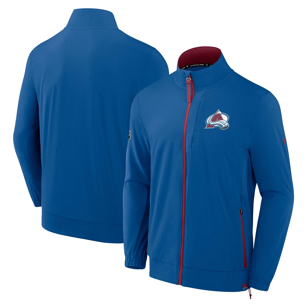 Men's Fanatics Blue Colorado Avalanche Authentic Pro Rink Coaches Full-Zip Jacket