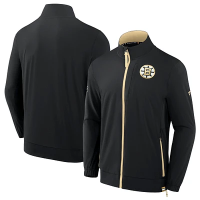Men's Fanatics Black Boston Bruins Authentic Pro Rink Coaches Full-Zip Jacket