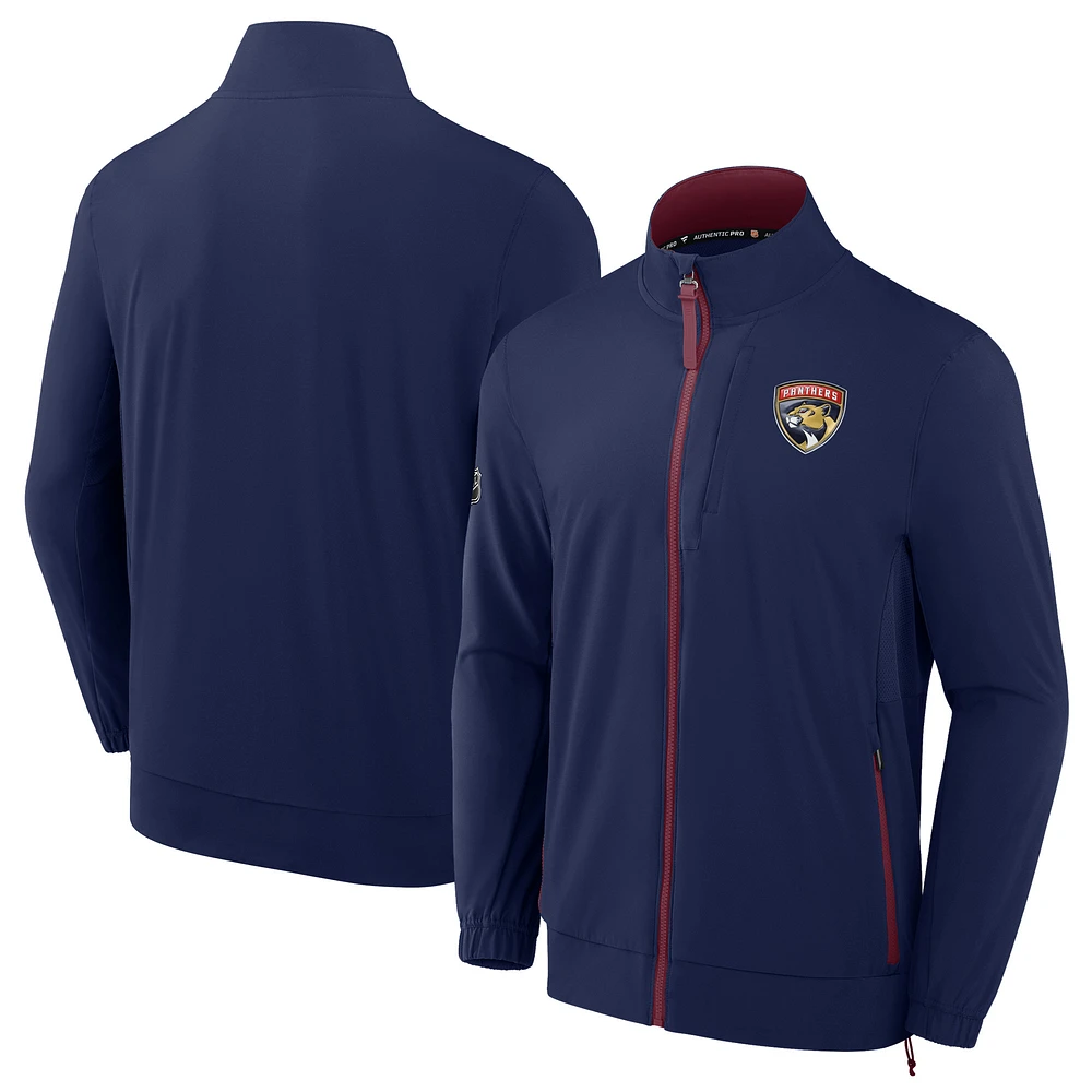 Men's Fanatics Navy Florida Panthers Authentic Pro Rink Coaches Full-Zip Jacket
