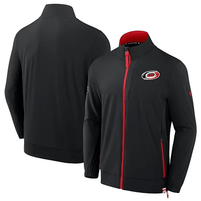 Men's Fanatics Black Carolina Hurricanes Authentic Pro Rink Coaches Full-Zip Jacket