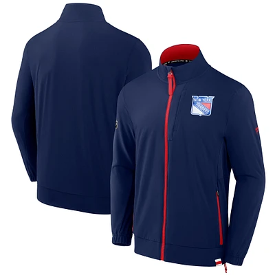 Men's Fanatics Navy New York Rangers Authentic Pro Rink Coaches Full-Zip Jacket