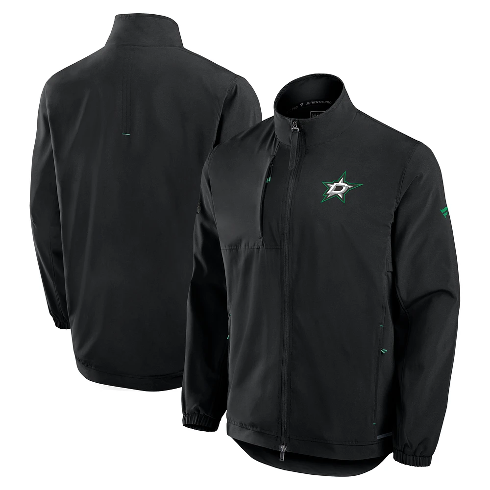 Men's Fanatics Black Dallas Stars Authentic Pro Rink Coaches Full-Zip Jacket