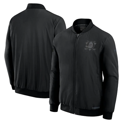 Men's Fanatics Black Anaheim Ducks Pro Road Full-Zip Bomber Jacket
