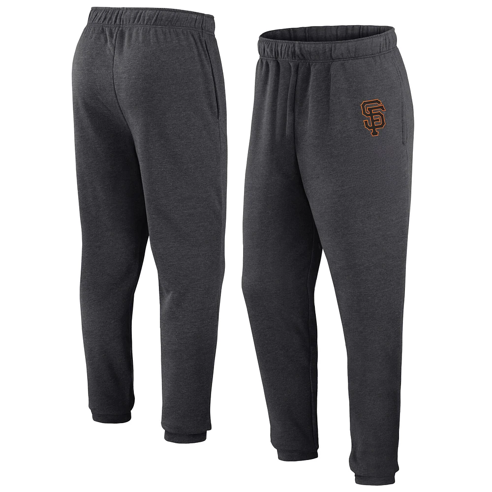 Men's Fanatics Heather Charcoal San Francisco Giants Fleece Jogger Pants