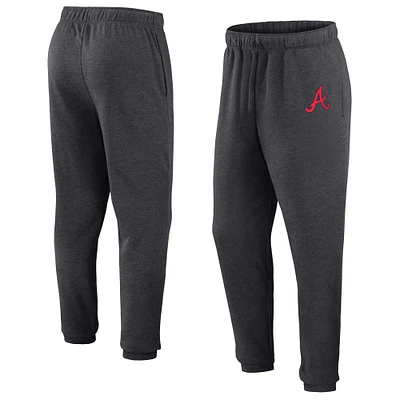 Men's Fanatics Heather Charcoal Atlanta Braves Fleece Jogger Pants