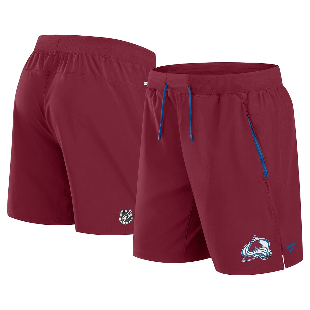 Men's Fanatics Burgundy Colorado Avalanche Authentic Pro Rink Performance Shorts