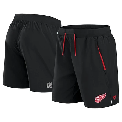 Men's Fanatics Black Detroit Red Wings Authentic Pro Rink Performance Shorts