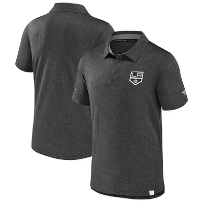 Men's Fanatics Black Los Angeles Kings Authentic Pro Jacquard Polo