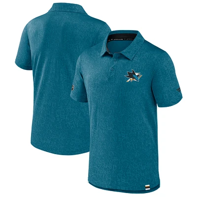 Men's Fanatics Teal San Jose Sharks Authentic Pro Jacquard Polo