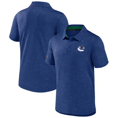 Men's Fanatics Blue Vancouver Canucks Authentic Pro Jacquard Polo