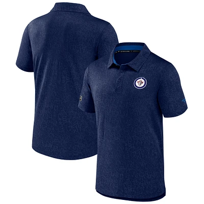 Men's Fanatics Navy Winnipeg Jets Authentic Pro Jacquard Polo