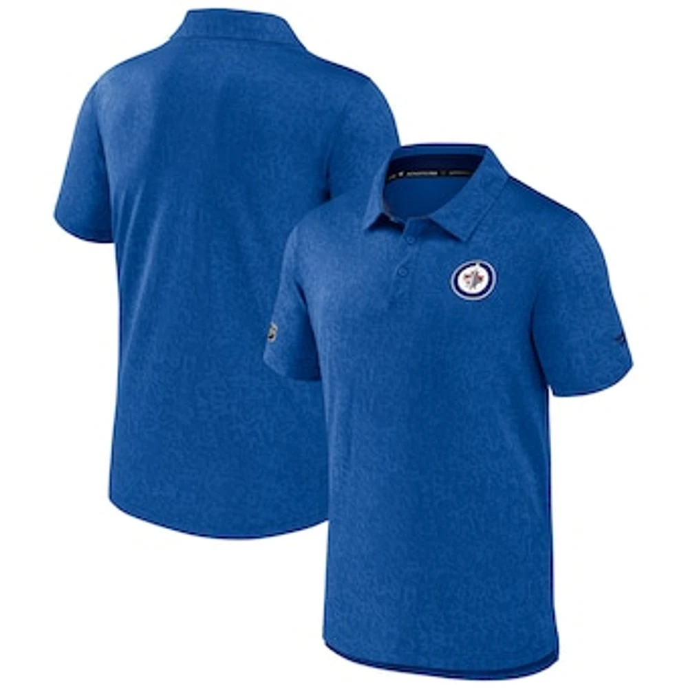 Men's Fanatics Blue Winnipeg Jets Authentic Pro Jacquard Polo