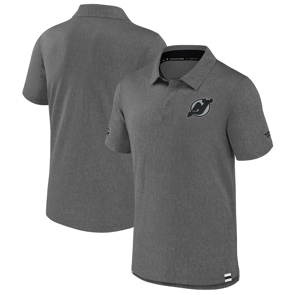 Men's Fanatics New Jersey Devils Authentic Pro Tonal Logo Jacquard Polo