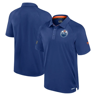 Men's Fanatics Royal Edmonton Oilers Authentic Pro Rink Raglan Polo