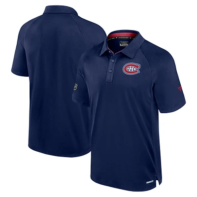 Men's Fanatics Navy Montreal Canadiens Authentic Pro Rink Raglan Polo