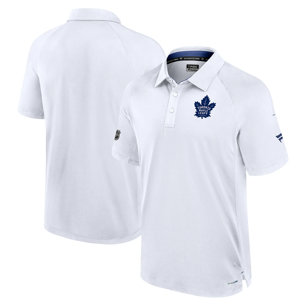 Men's Fanatics White Toronto Maple Leafs Authentic Pro Rink Raglan Polo