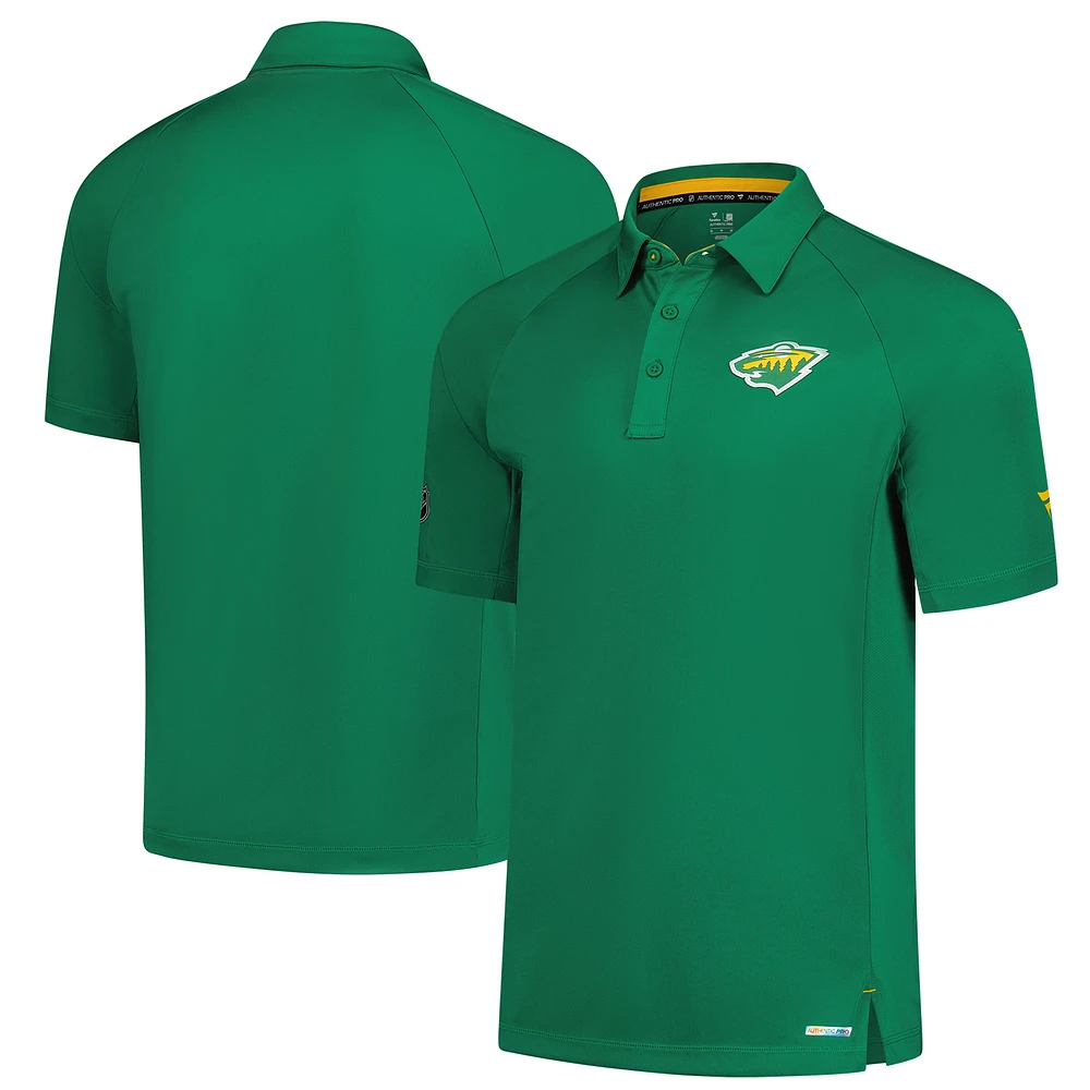 Men's Fanatics Kelly Green Minnesota Wild Authentic Pro Polo