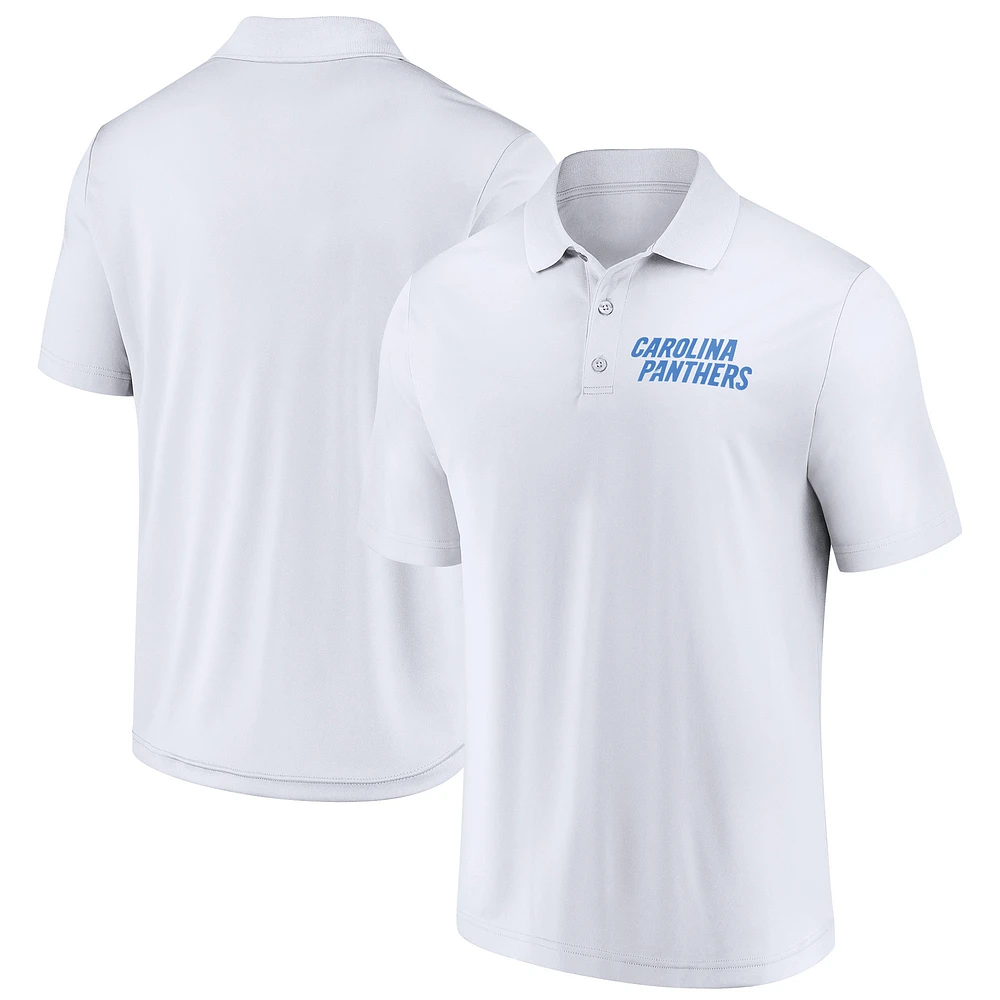 Men's Fanatics White Carolina Panthers Lockup Polo