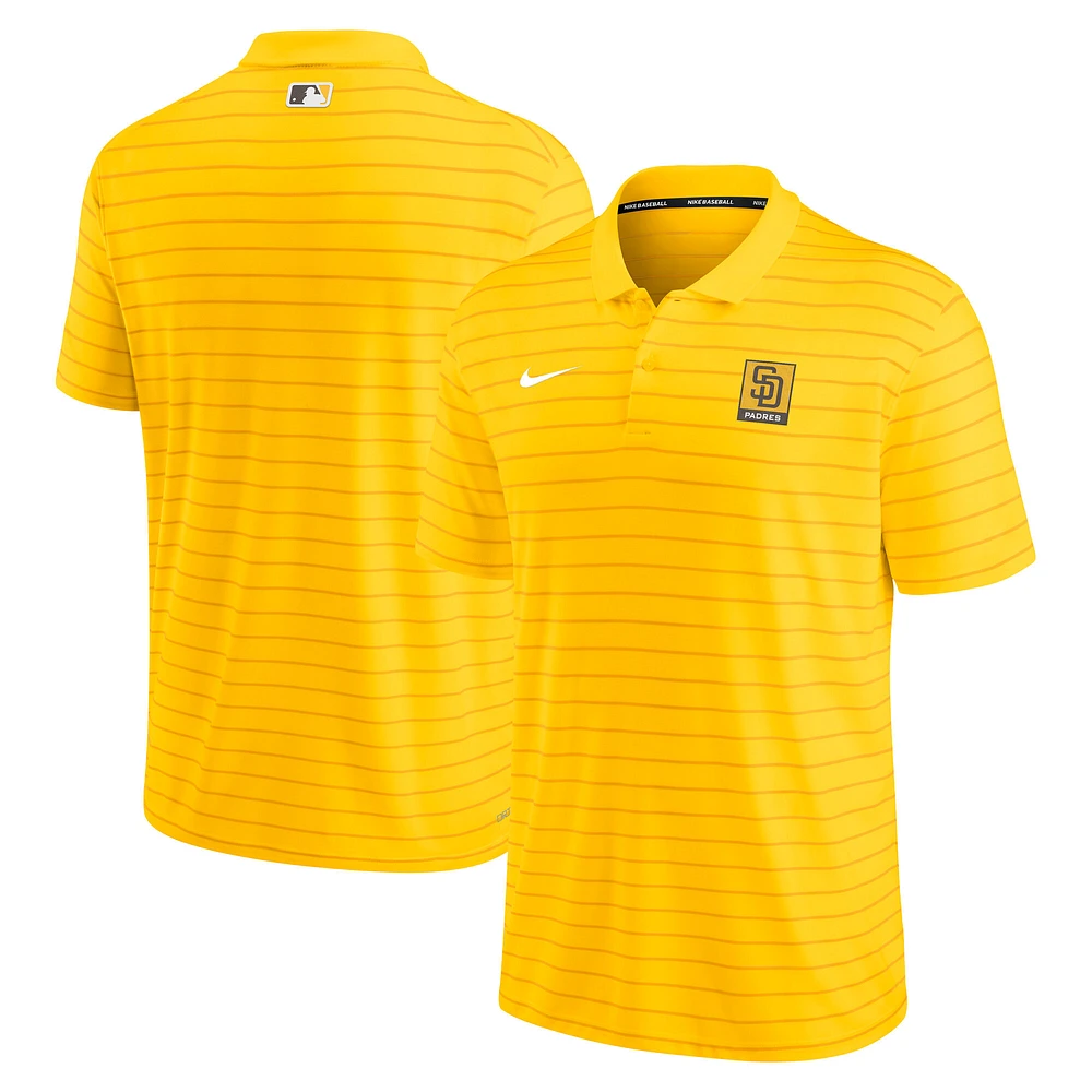 Men's Nike Gold San Diego Padres Striped Polo