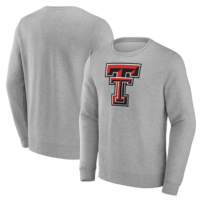 Men's Fanatics Gray Texas Tech Red Raiders Applique Fleece Pullover Sweatshirt