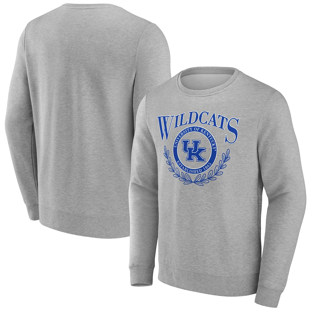 Men's Fanatics Heather Gray Kentucky Wildcats Laurel Classic Fleece Pullover Sweatshirt