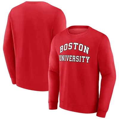 Men's Fanatics Scarlet Boston University Arched Wordmark Pullover Sweatshirt