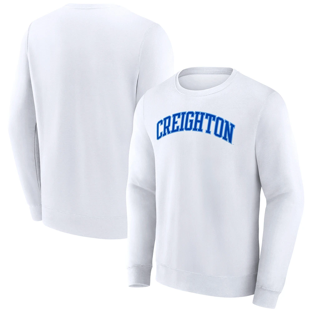 Men's Fanatics White Creighton Bluejays Short Name Pullover Sweatshirt