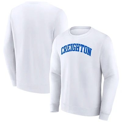 Men's Fanatics White Creighton Bluejays Short Name Pullover Sweatshirt