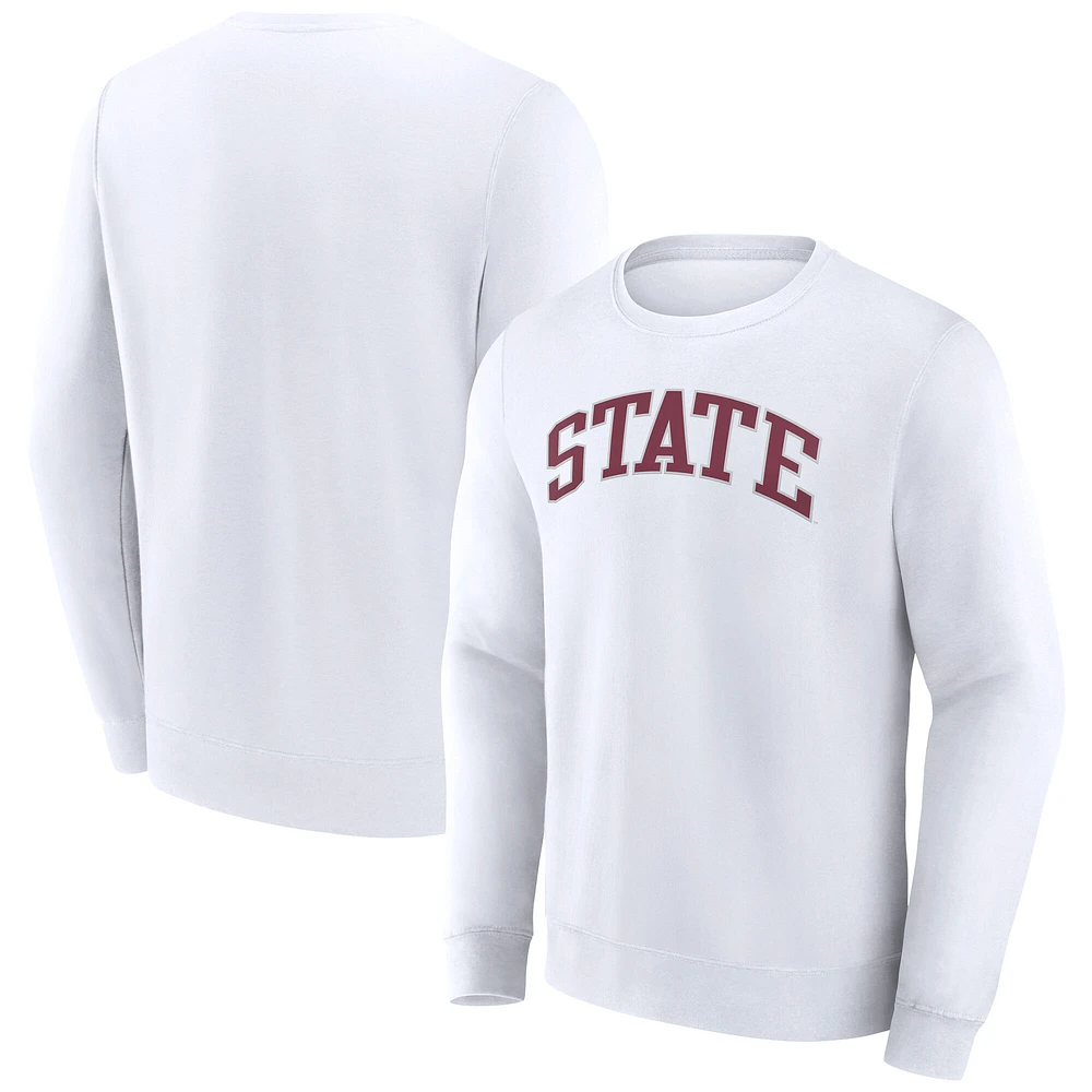 Men's Fanatics White Mississippi State Bulldogs Short Name Pullover Sweatshirt