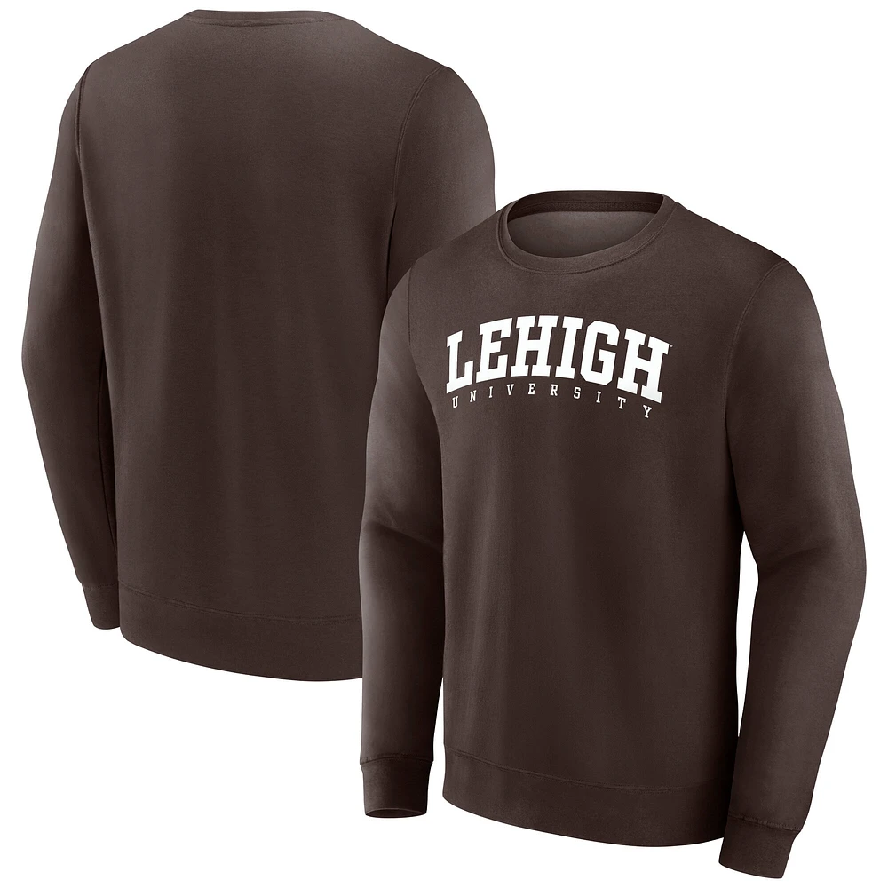 Men's Fanatics Brown Lehigh Mountain Hawks Short Name Pullover Sweatshirt