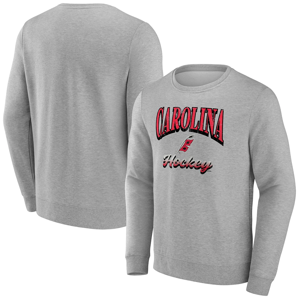 Men's Fanatics Gray Carolina Hurricanes Light the Candle Fleece Pullover Sweatshirt