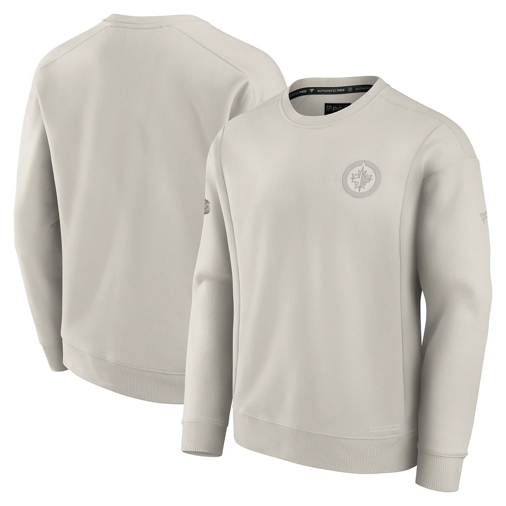Men's Fanatics Gray Winnipeg Jets Authentic Pro Road Fleece Sweatshirt