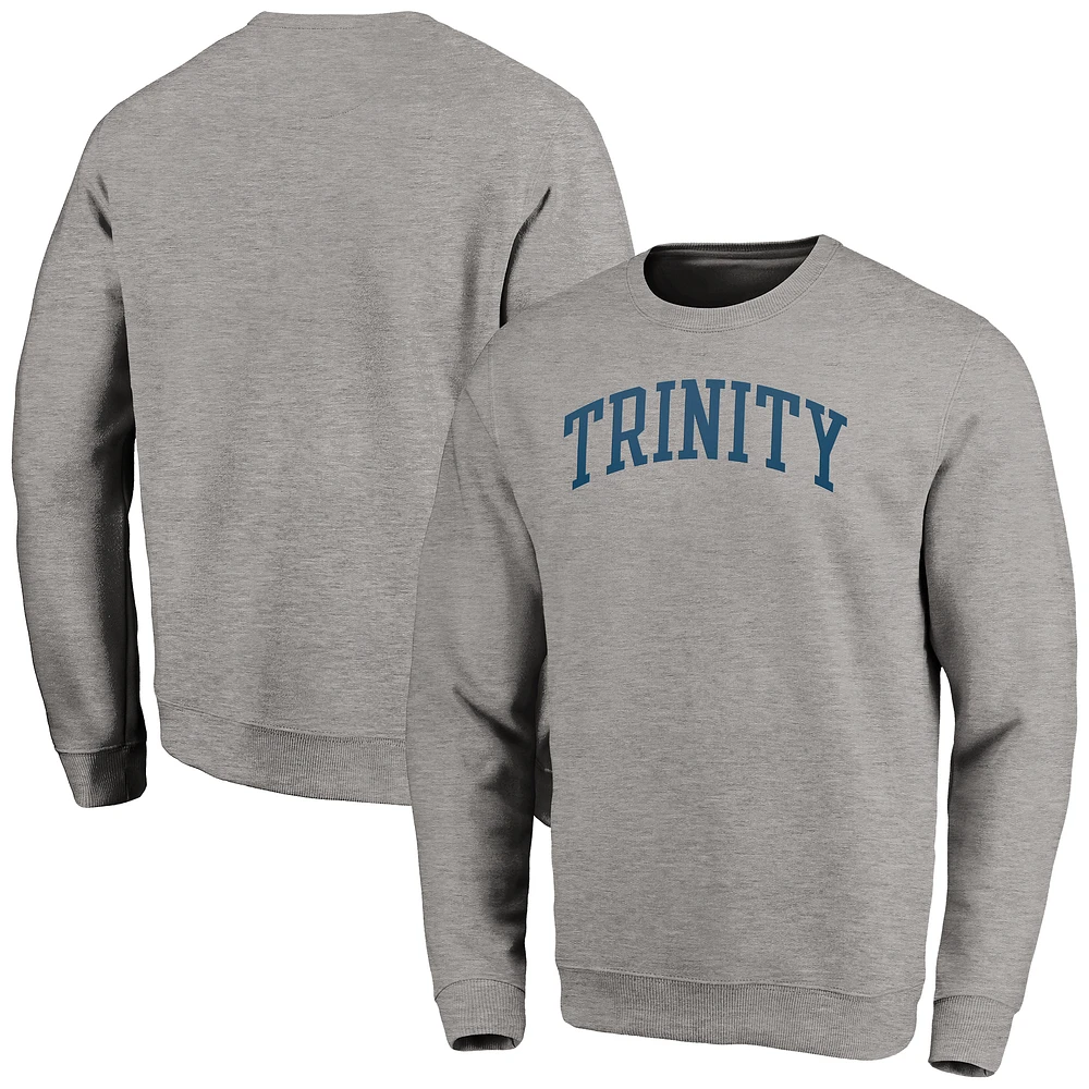 Men's Fanatics Heather Gray Trinity Bantams Arched Fleece Pullover Sweatshirt