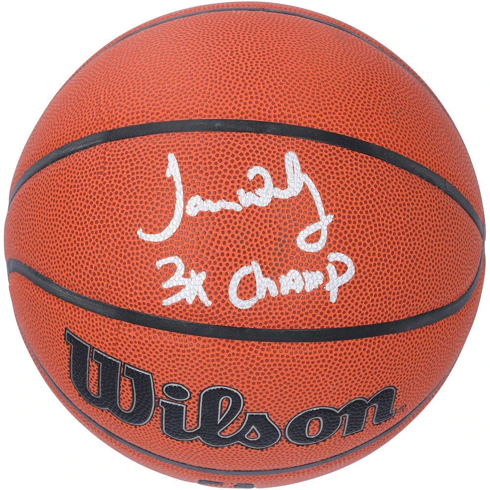 James Worthy Los Angeles Lakers Autographed Wilson Authentic Series Indoor/Outdoor Basketball with "3x Champ" Inscription