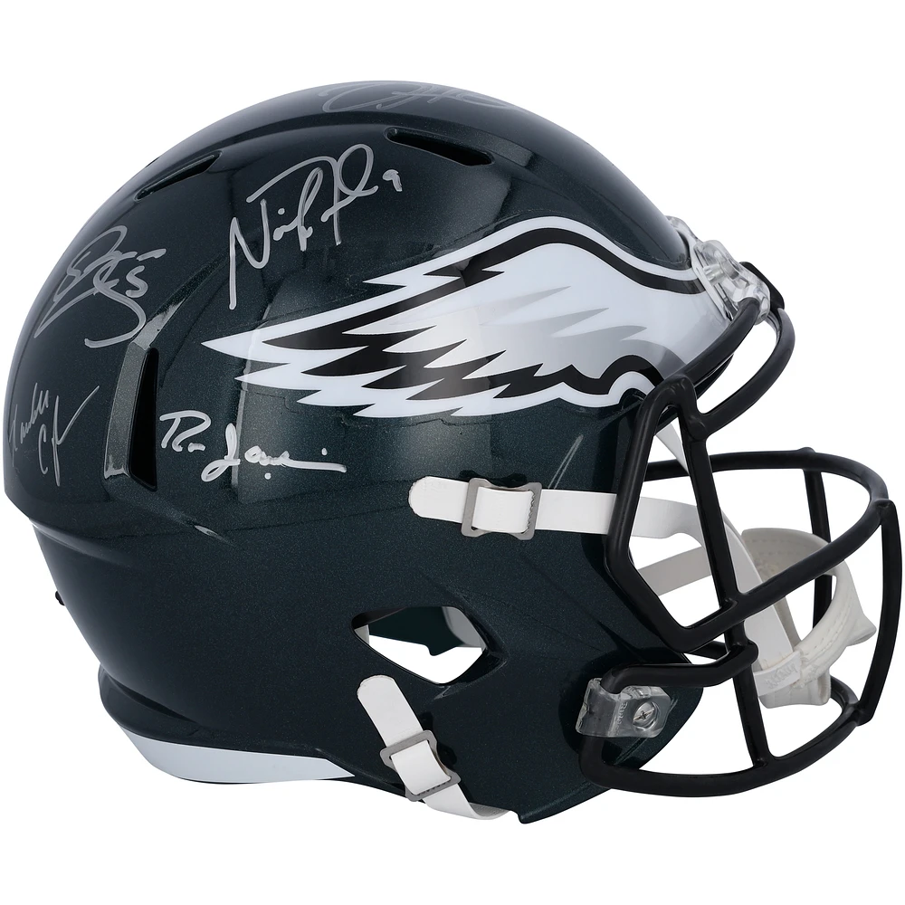 Philadelphia Eagles Quarterbacks Autographed Riddell Speed Replica Helmet with 5 Signatures