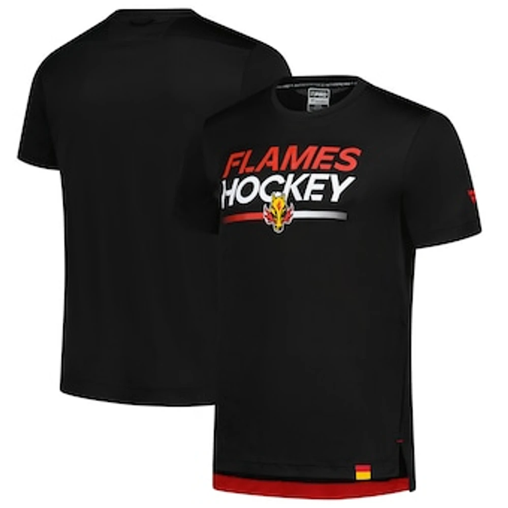 Men's Fanatics Black Calgary Flames Authentic Pro Tech T-Shirt