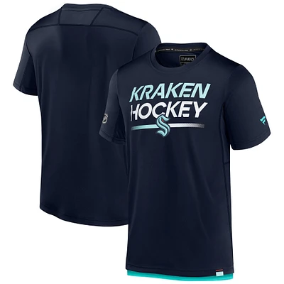 Men's Fanatics Deep Sea Blue Seattle Kraken Authentic Pro Tech T-Shirt