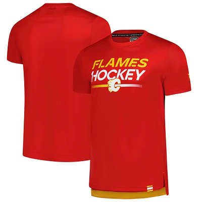 Men's Fanatics Red Calgary Flames Authentic Pro Tech T-Shirt