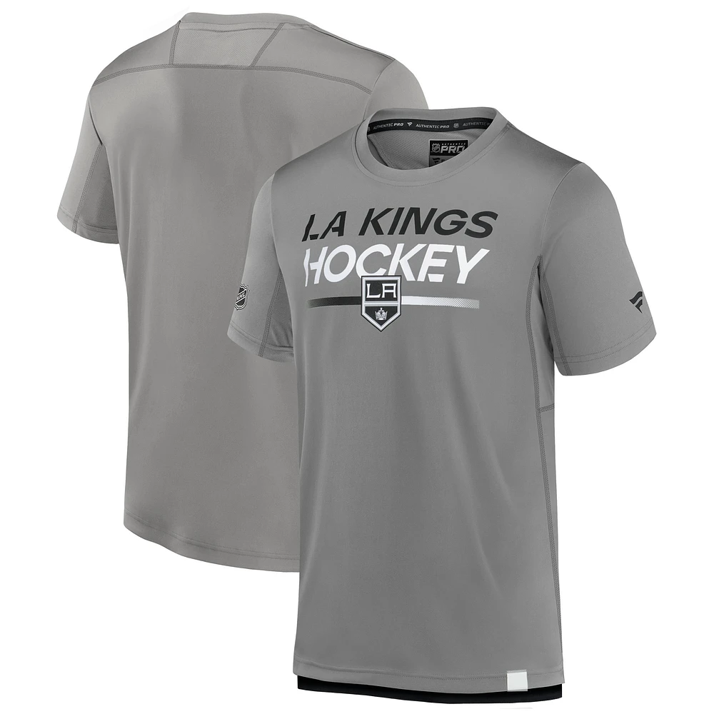 Men's Fanatics Gray Los Angeles Kings Authentic Pro Tech T-Shirt