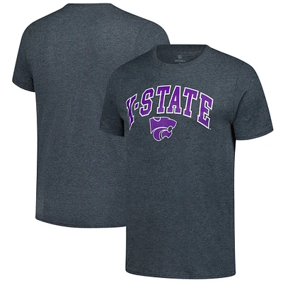 Men's Heather Charcoal Kansas State Wildcats Basic Arch T-Shirt