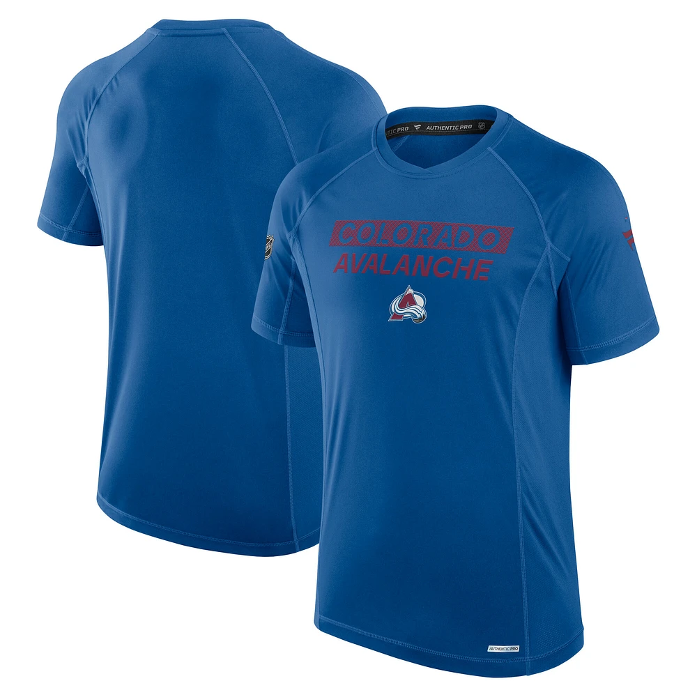 Men's Fanatics Blue Colorado Avalanche Authentic Pro Rink Tech T-Shirt