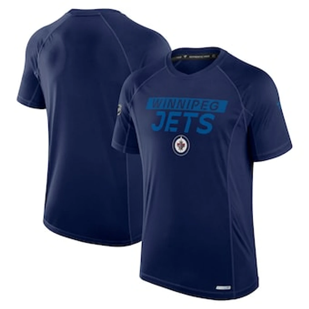Men's Fanatics Navy Winnipeg Jets Authentic Pro Rink Tech T-Shirt