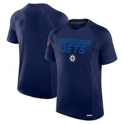 Men's Fanatics Navy Winnipeg Jets Authentic Pro Rink Tech T-Shirt