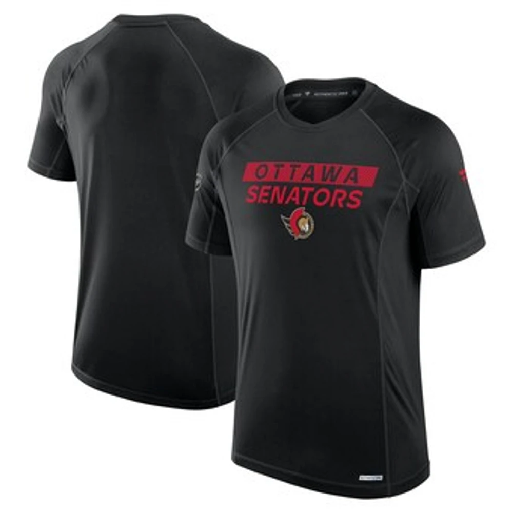 Men's Fanatics Black Ottawa Senators Authentic Pro Rink Tech T-Shirt